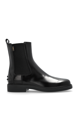 ロングブーツ SALVATORE FERRAGAMO Black Leather Tia Ankle Boots Black Chelsea boots `Tia` FERRAGAMO - Vitkac AS